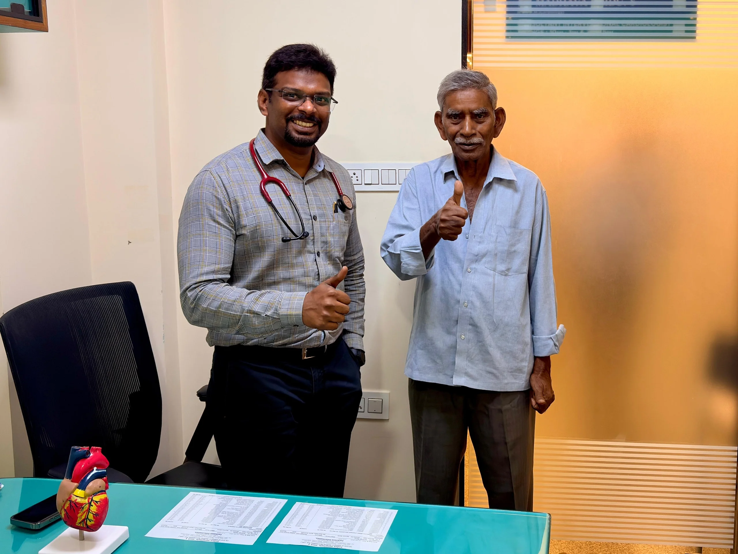Dr. Chaitanya consulting a cardiac patient